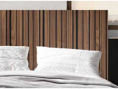 XXL designer headboard with 1-drawer bedside tables - ALABAMA