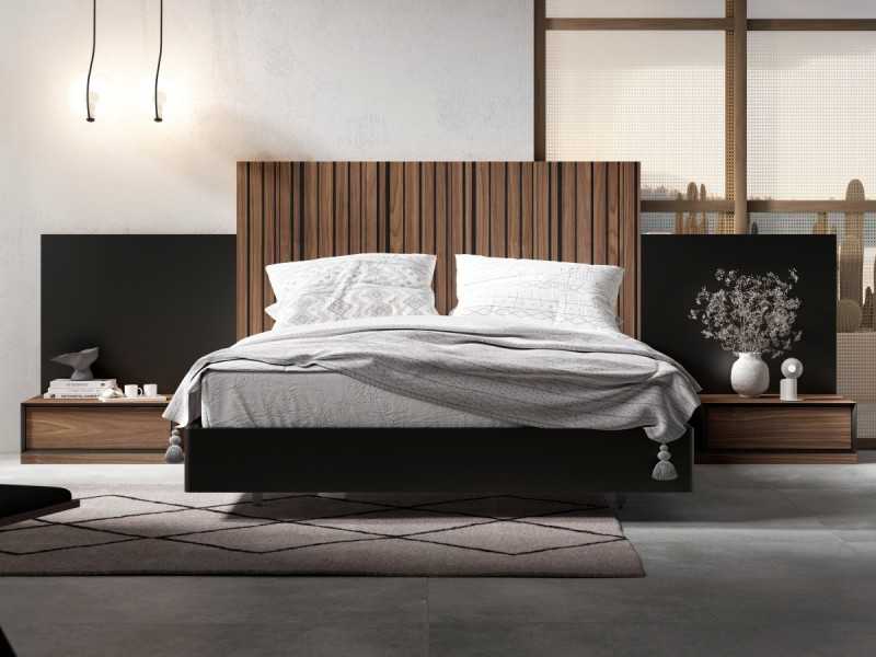Cama completa de diseño XXL con mesitas de 1 cajón - ALABAMA