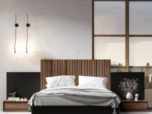 Cama completa de diseño XXL con mesitas de 1 cajón - ALABAMA 2