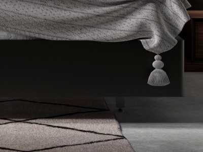 Lit complet design XXL avec tables de chevet à 1 tiroir - ALABAMA