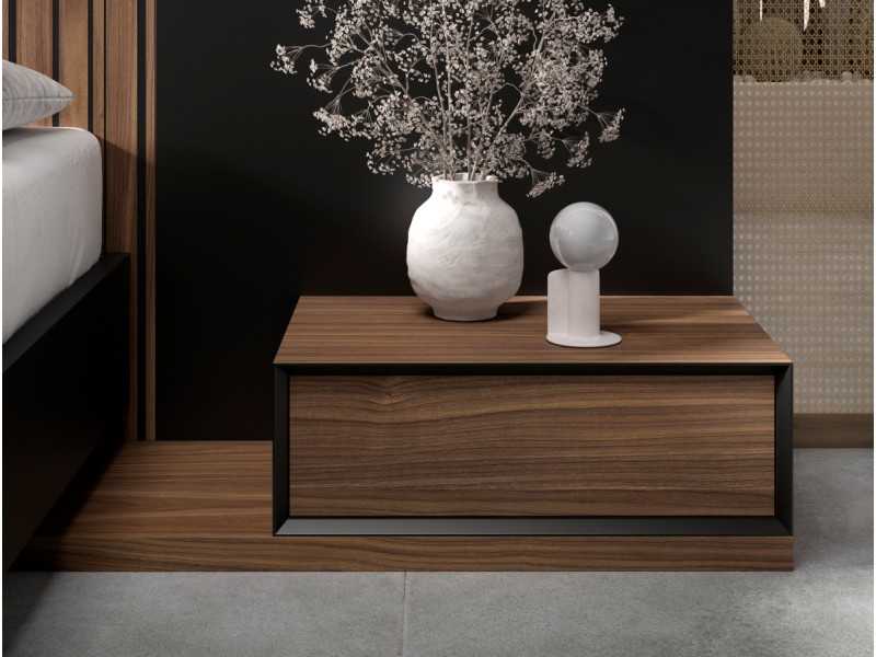 Cama completa de diseño XXL con mesitas de 1 cajón - ALABAMA