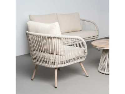 Ensemble de jardin en acier et rotin - AARON