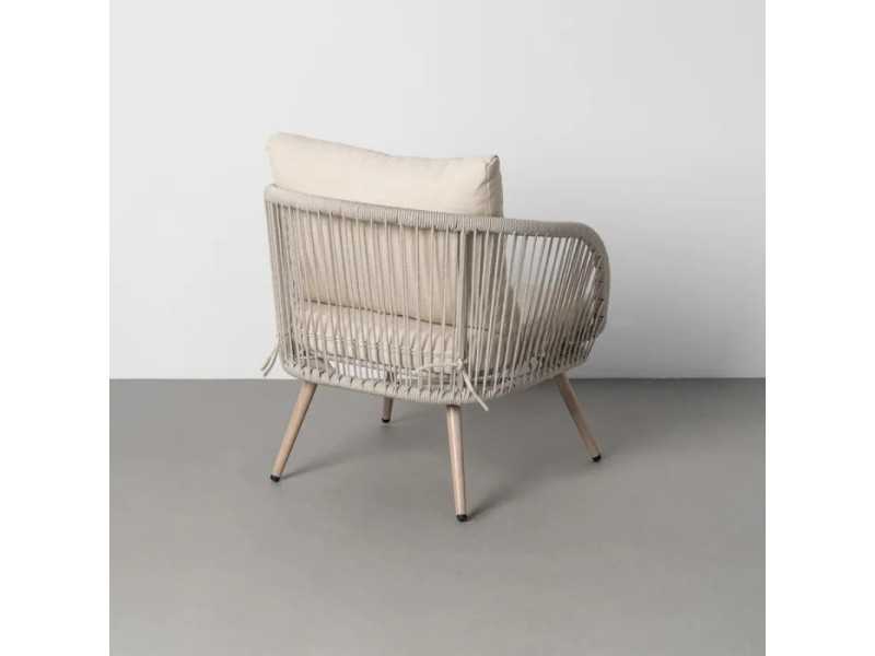 Ensemble de jardin en acier et rotin - AARON