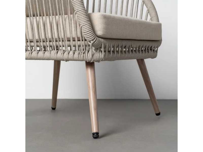 Ensemble de jardin en acier et rotin - AARON