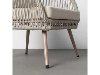 Steel and rattan garden set - AARON