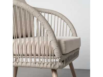 Steel and rattan garden set - AARON