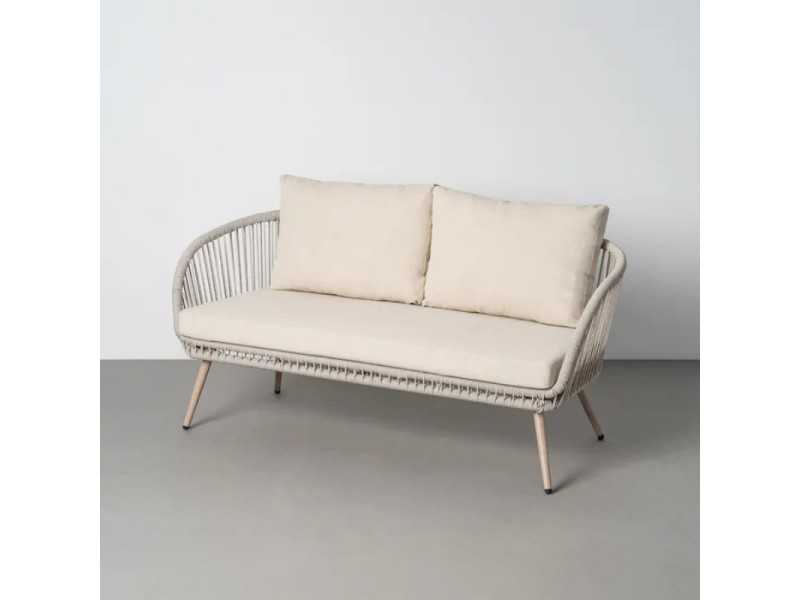 Ensemble de jardin en acier et rotin - AARON