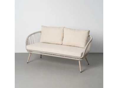 Steel and rattan garden set - AARON