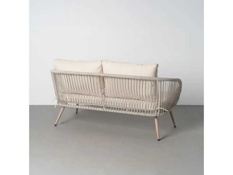 Steel and rattan garden set - AARON