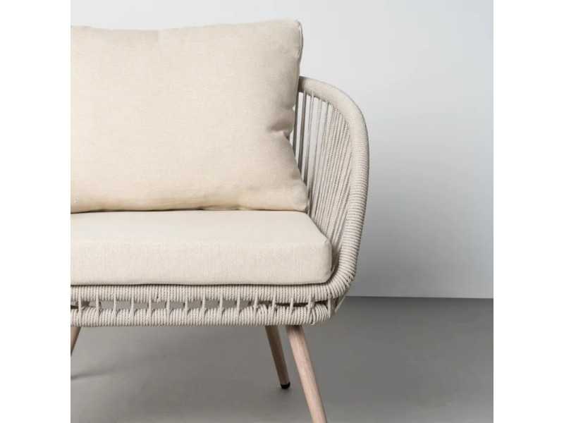 Steel and rattan garden set - AARON