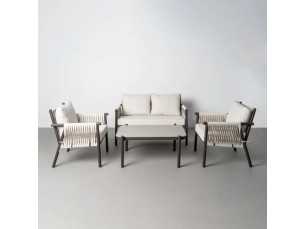 Ensemble de jardin en acier et rotin - ACCUA 2