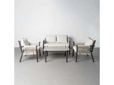 Ensemble de jardin en acier et rotin - ACCUA