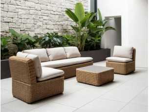 Ensemble de jardin en aluminium et rotin synthétique - ABEINT