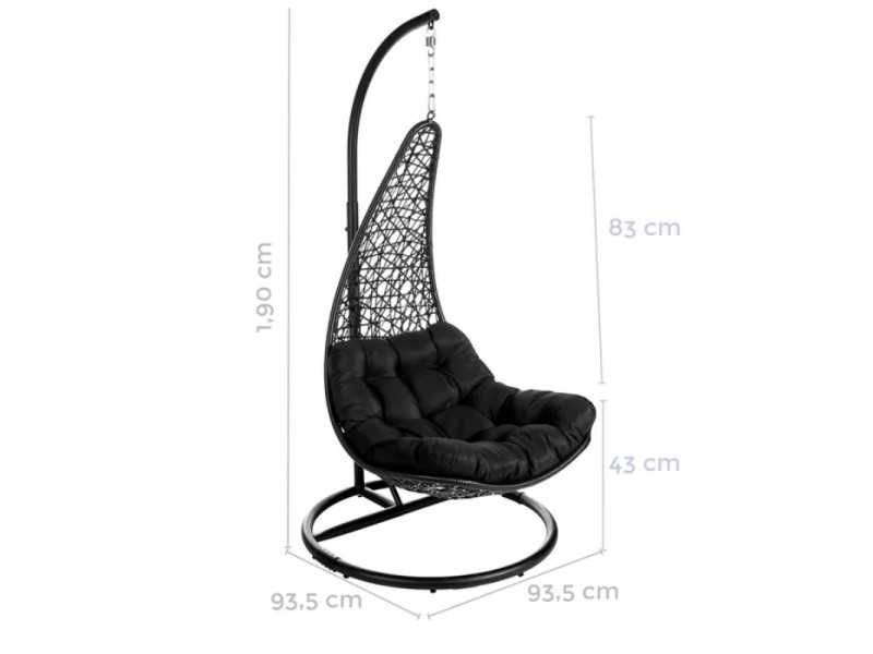 Chaise suspendue en finition noire - BAMBINA NEGRO