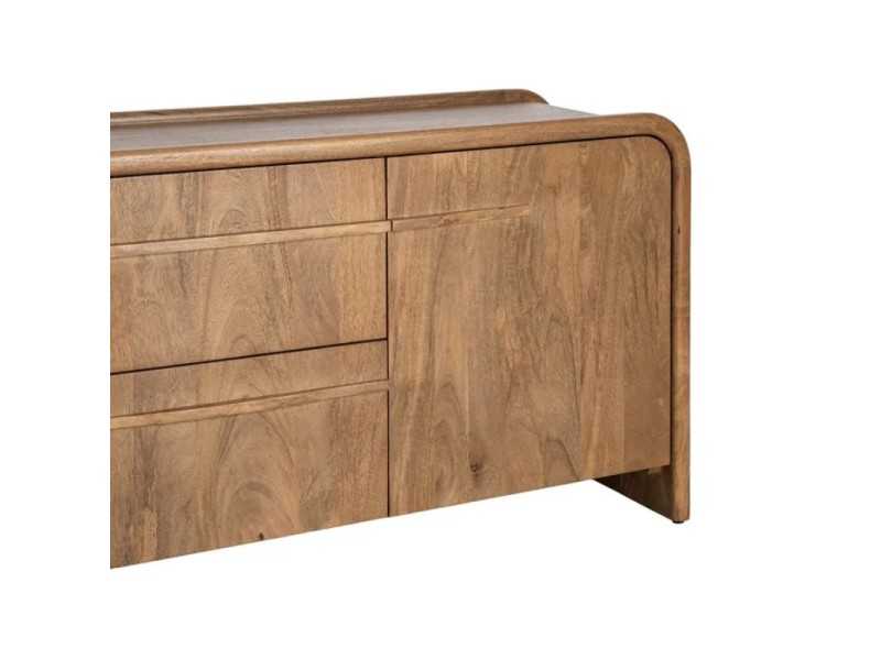 Aparador redondeado de madera maciza de mango con cajones - AGAETE
