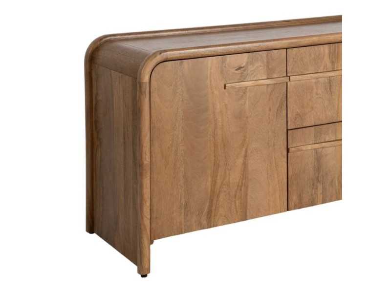 Aparador redondeado de madera maciza de mango con cajones - AGAETE