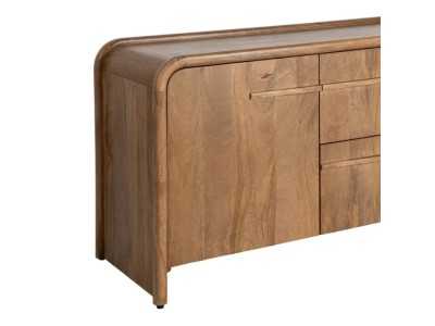 Bahut arrondi en bois massif de manguier avec tiroirs - AGAETE