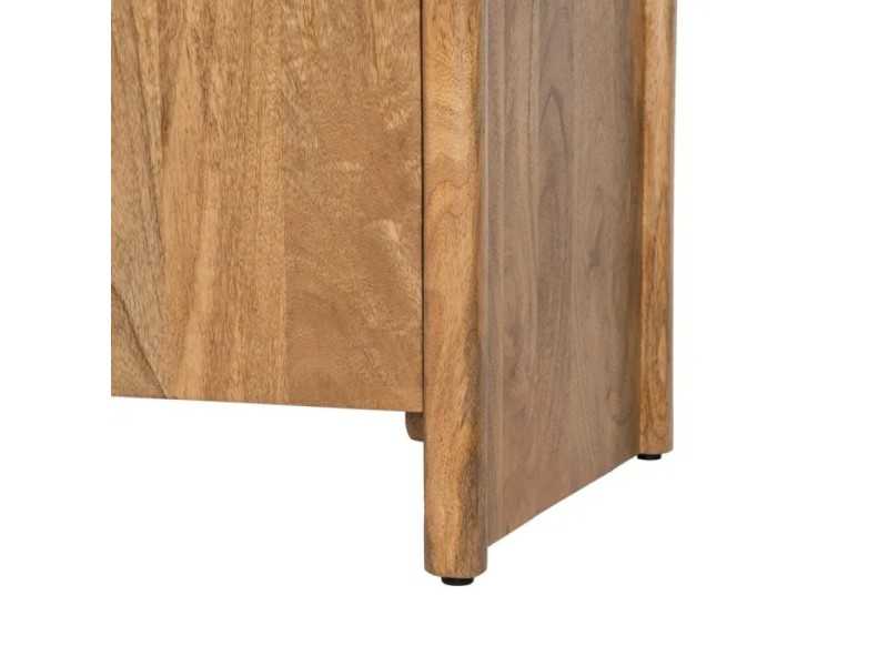 Rounded sideboard made of solid mango wood with drawers - AGAETE