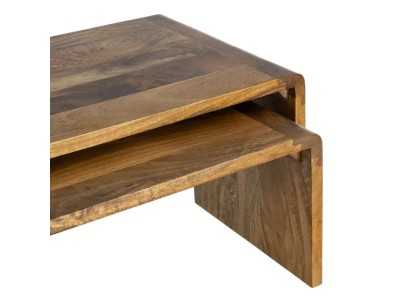 Set of 2 solid mango wood coffee tables - AIRE