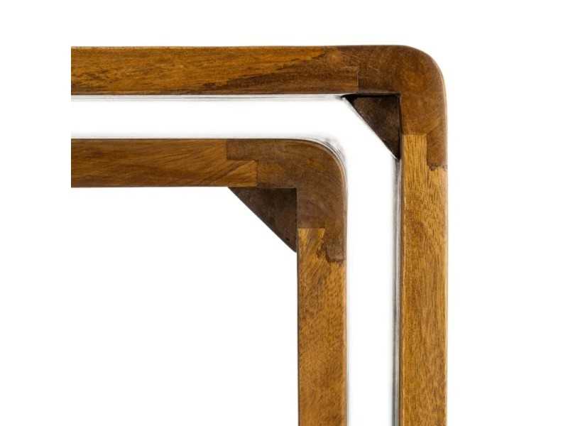Set of 2 solid mango wood coffee tables - AIRE