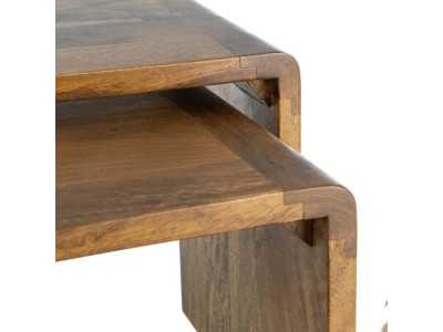 Ensemble de 2 tables basses en bois de manguier massif - AIRE