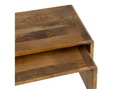 Set of 2 solid mango wood coffee tables - AIRE