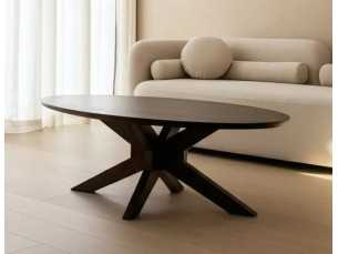 Mesa de centro ovalada en madera de mango - AMAN