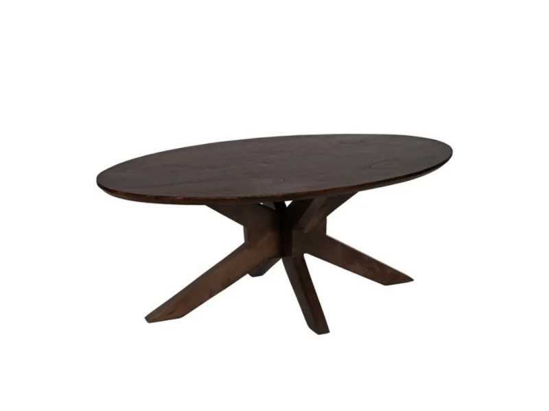 Oval coffee table in mango wood - AMAN