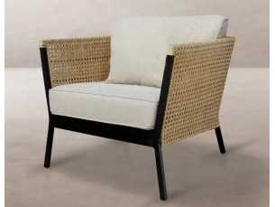 Outdoor rattan and aluminium armchair - BAMBO