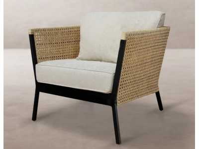 Outdoor rattan and aluminium armchair - BAMBO