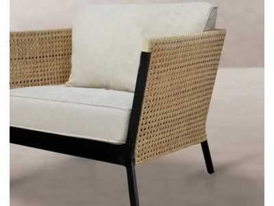 Fauteuil d'extérieur en rotin et aluminium - BAMBO