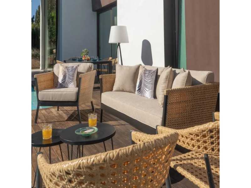 Sillón de exterior de ratán y aluminio - BAMBO