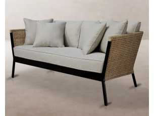 Outdoor rattan and aluminium sofa - BAMBO