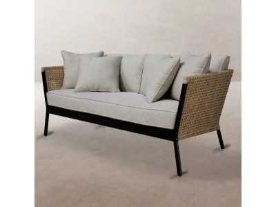 Outdoor rattan and aluminium sofa - BAMBO