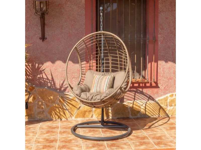 Hanging chair in natural finish - EMMANUELLE