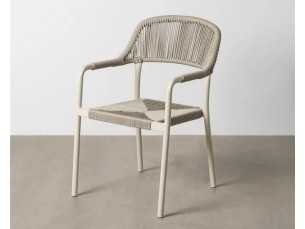 Silla para exterior de aluminio y ratán - FLOWER BEIGE