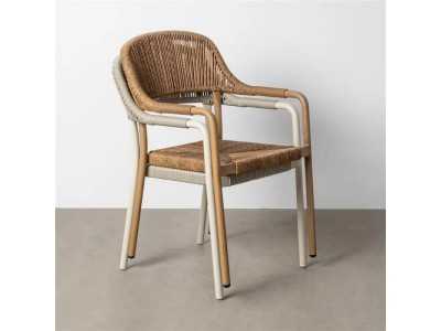 Silla para exterior de aluminio y ratán - FLOWER BEIGE