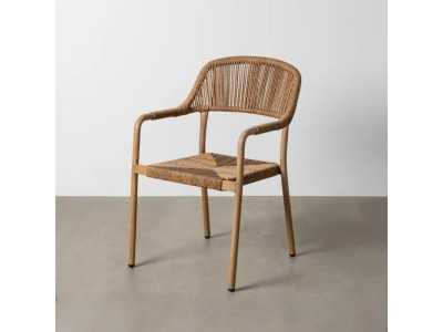 Outdoor chair made of aluminium and rattan - FLOWER NATURAL