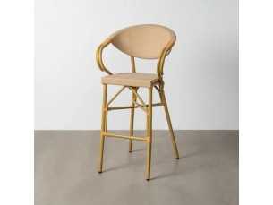 Tabouret d'extérieur en aluminium et textilène - GARTEN BEIGE