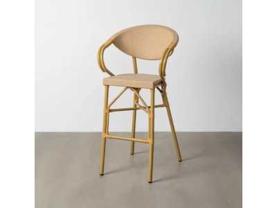 Tabouret d'extérieur en aluminium et textilène - GARTEN BEIGE