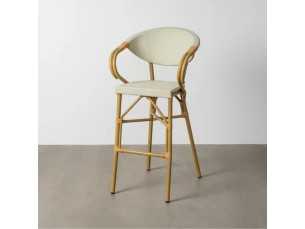 Aluminium and textilene outdoor stool - GARTEN AGUAMARINA