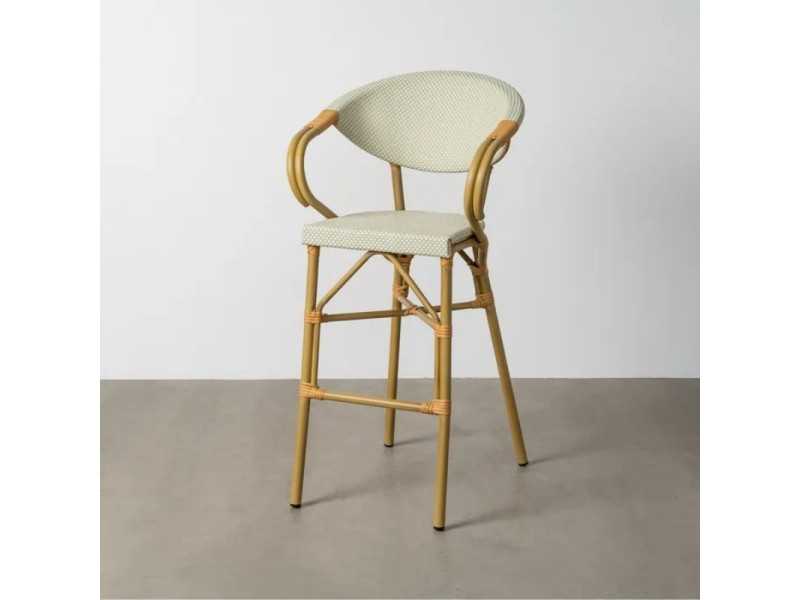 Tabouret d'extérieur en aluminium et textilène - GARTEN AGUAMARINA