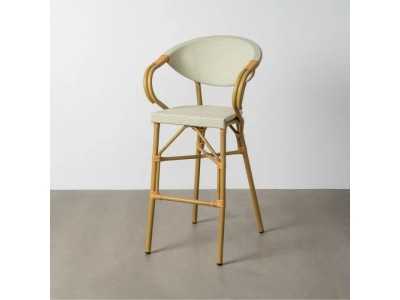 Aluminium and textilene outdoor stool - GARTEN AGUAMARINA