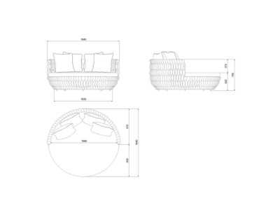 Round outdoor bed - BLANES