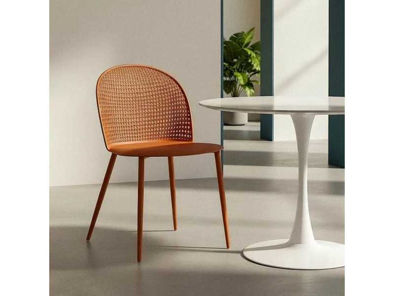 Silla de exterior de polipropileno y acero - SIESTA TEJA