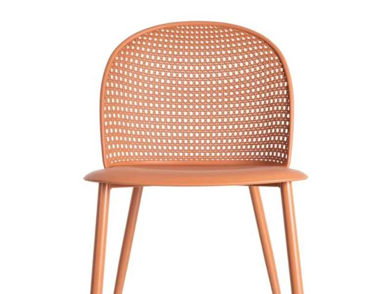 Silla de exterior de polipropileno y acero - SIESTA TEJA