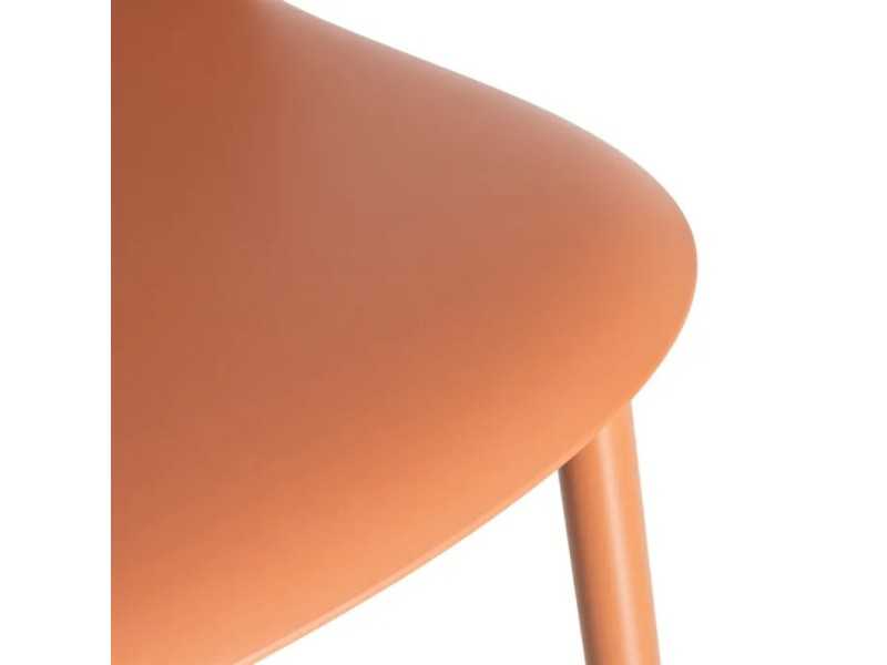 Silla de exterior de polipropileno y acero - SIESTA TEJA