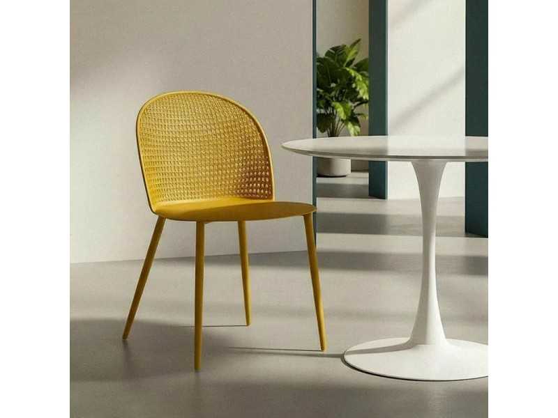 Silla de exterior de polipropileno y acero - SIESTA AMARILLO