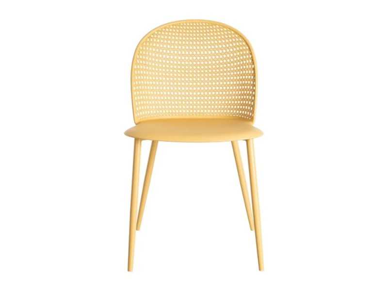 Silla de exterior de polipropileno y acero - SIESTA AMARILLO
