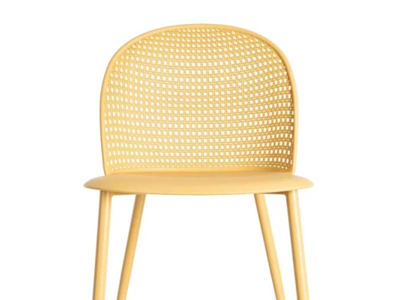 Silla de exterior de polipropileno y acero - SIESTA AMARILLO